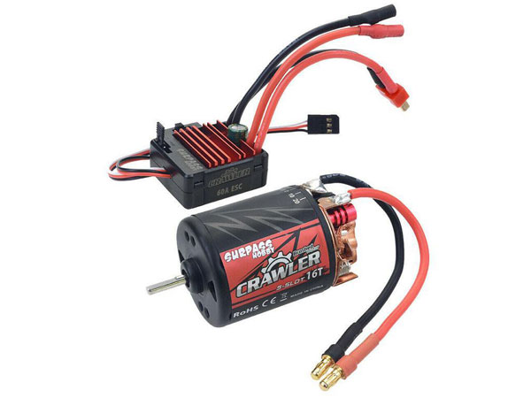 Surpass Hobby Scale Crawler Combo 5-Slot 16T 1850kv Brushed Motor and 60amp Speed Controller SP-054000-92