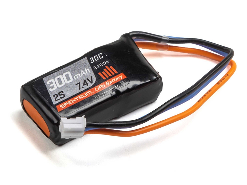 Spektrum 7.4V 300mAh 2S 30C LiPo Battery: PH O-SPMX3002S30