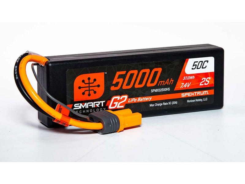 Spektrum 5000mAh 2S 7.4V SMART G2 50C IC5 O-SPMX52S50H5