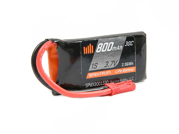 Spektrum 800mAh 1S 3.7V 30C LiPo Battery; JST O-SPMX8001S30