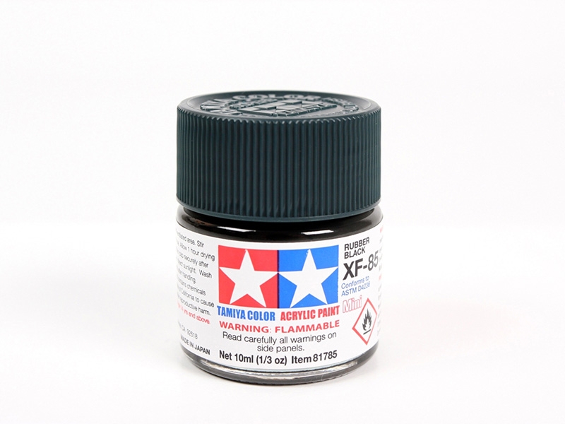 Tamiya XF-85 Rubber Black Mini Acrylic Paint - 10ml 81785