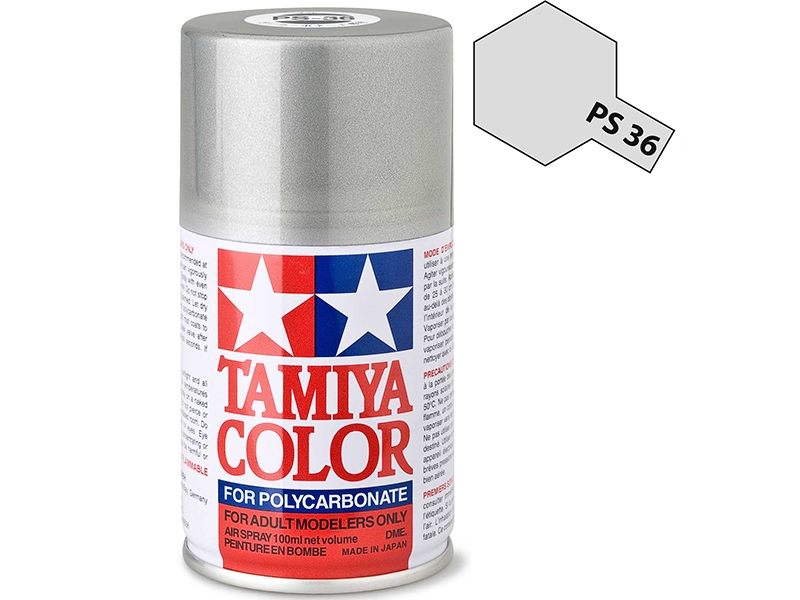 Tamiya PS-36 Translucent Silver Polycarbonate Spray Paint 86036