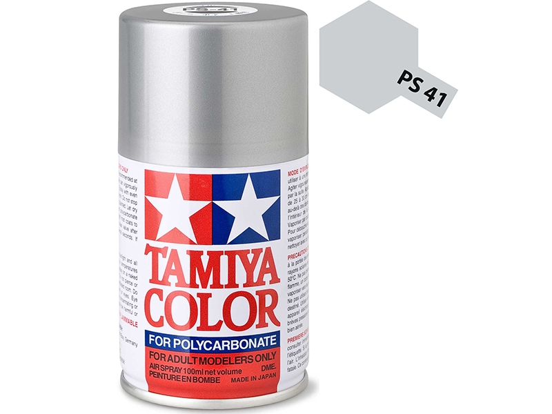 Tamiya PS-41 Bright Silver Polycarbonate Spray Paint 86041