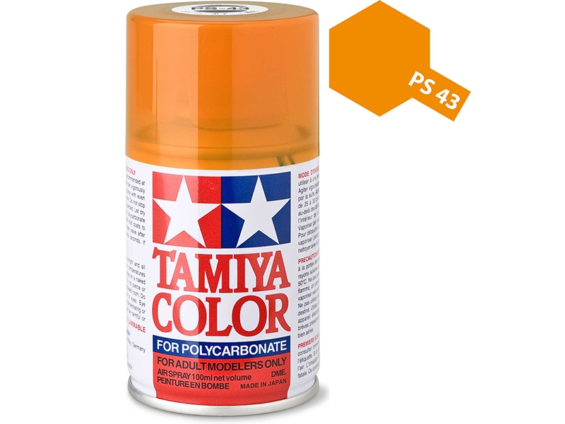 Tamiya PS-43 Translucent Orange Polycarbonate Spray Paint 86043