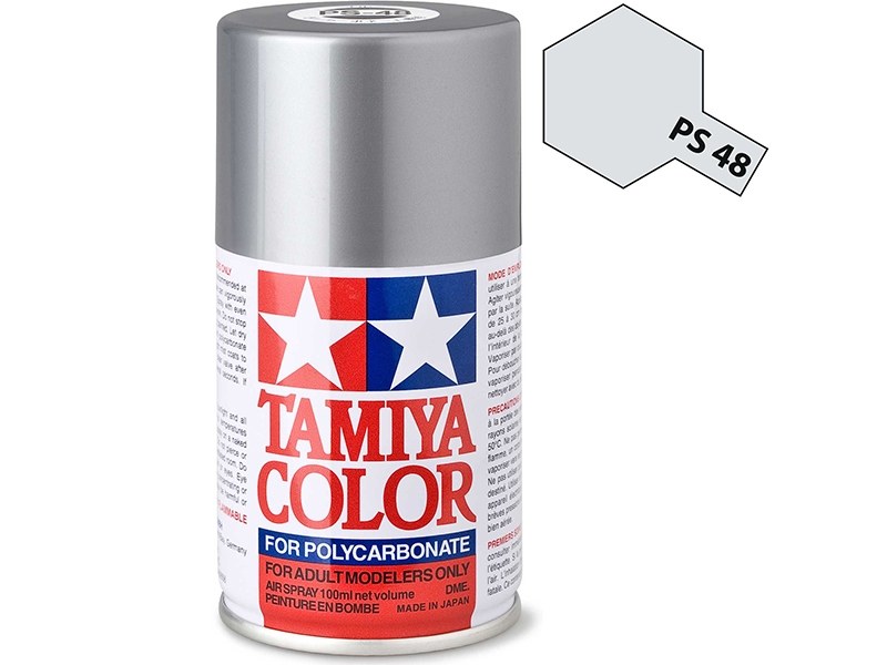 Tamiya PS-48 Semi Gloss Anodised Silver Polycarbonate Spray Paint 86048