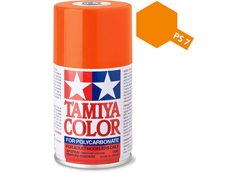 Tamiya PS-7 Orange Polycarbonate Spray Paint 86007