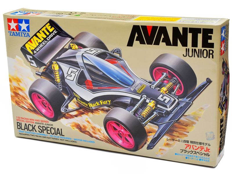 Tamiya 1/32 Mini 4WD Type 2 Chassis Avante Junior Black Special Edition  Chassis Kit 95501