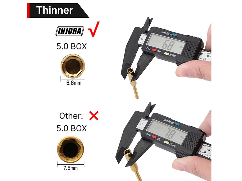 Injora 5.0mm Hex Nut Driver Thin Walled TOOL-LSD45B