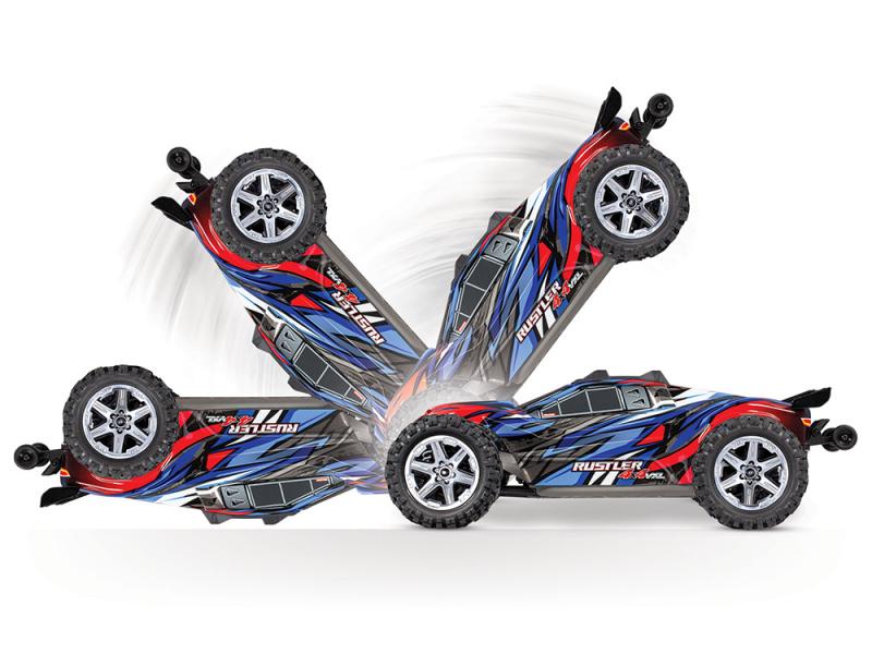 Traxxas Rustler 4x4 VXL - Blue TRX67076-4-BLUE