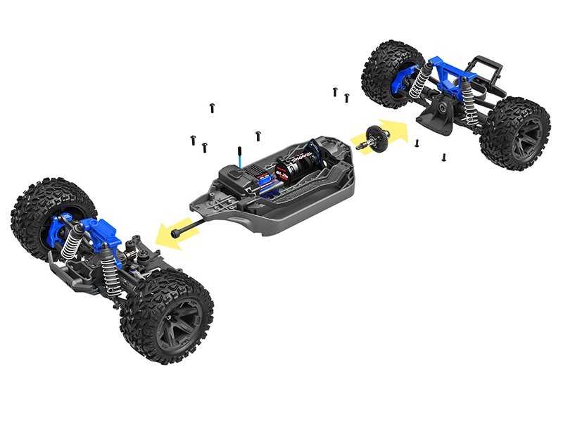 Traxxas Rustler 4x4 BL-2S 1:10 4WD RTR Brushless Stadium Truck - Blue TRX67164-4-BLUE