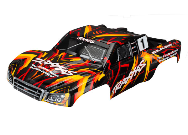 Traxxas Body Slash 4X4 orange painted decals applied TRX6816