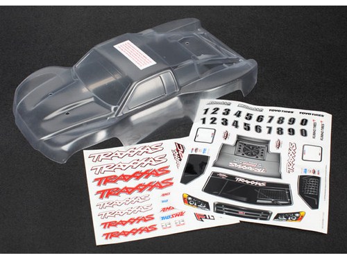 Traxxas Body 1 16th Slash clear Requires Painting grill Lights Decal Sheet TRX7012R