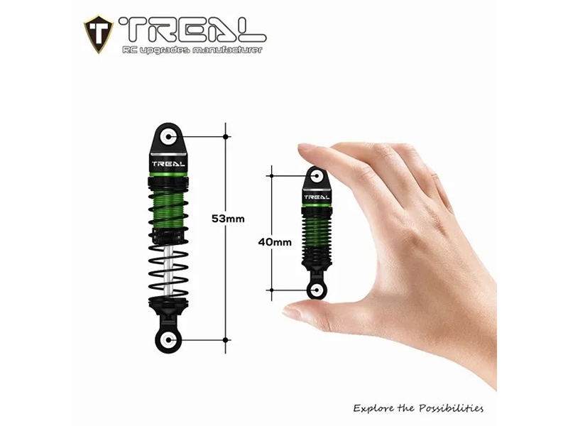 Treal Hobby TRX4M Shocks 53mm Oil-Filled Threaded Dampers (Green) X003UW12DZ