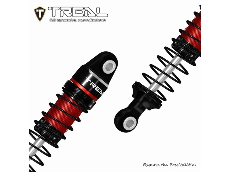 Treal Hobby TRX4M Shocks 53mm Oil-Filled Threaded Dampers (Red) X003UW121R