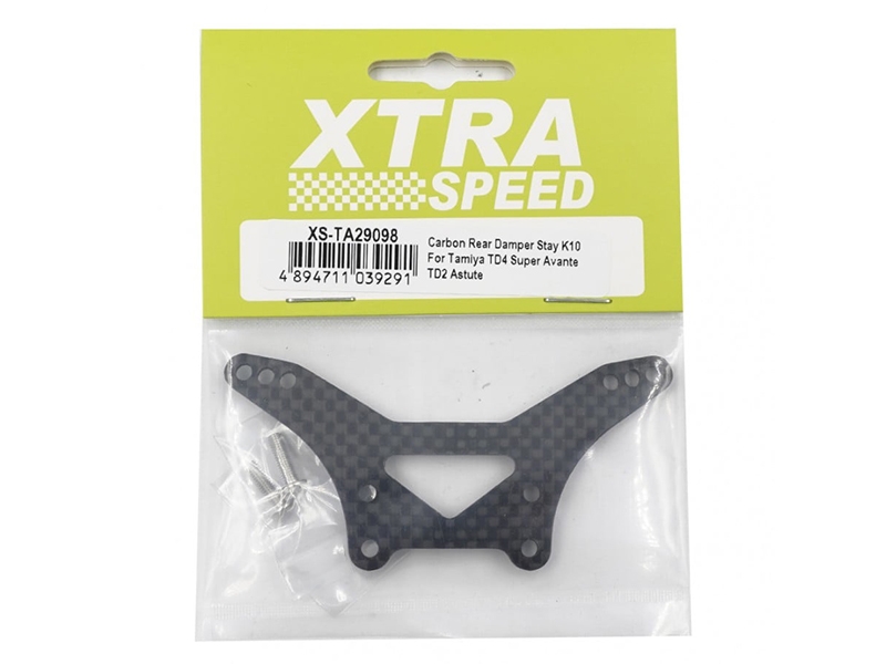 Xtra Speed 3.0mm Carbon Rear Damper Stay K10 for Tamiya TD4 TD2 XS-TA29098